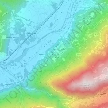 Mappa topografica Franchesi, altitudine, rilievo