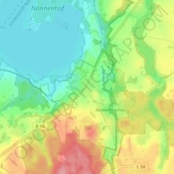 Mappa topografica Usadel, altitudine, rilievo