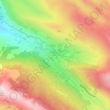 Mappa topografica Casamaina, altitudine, rilievo