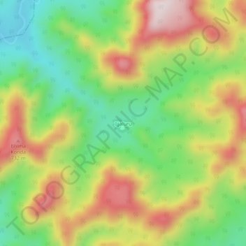Mappa topografica Izzaluru, altitudine, rilievo