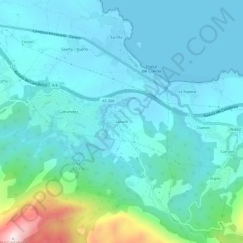 Mappa topografica Loroñe, altitudine, rilievo