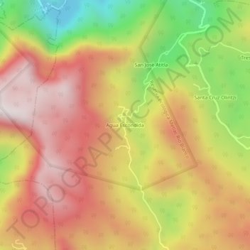 Mappa topografica Agua Escondida, altitudine, rilievo