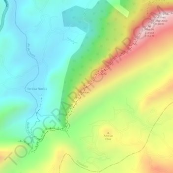 Mappa topografica Farallones de Sutatausa, altitudine, rilievo