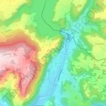 Mappa topografica Tralaroche, altitudine, rilievo
