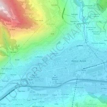 Mappa topografica Le Gotrau, altitudine, rilievo