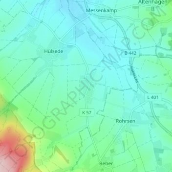 Mappa topografica Schmarrie, altitudine, rilievo