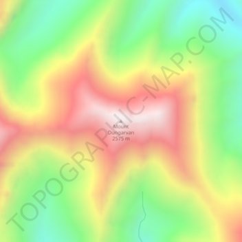 Mappa topografica Mount Dungarvan, altitudine, rilievo