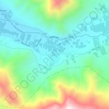 Mappa topografica Coirón, altitudine, rilievo