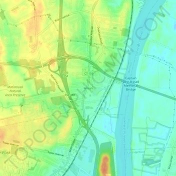Mappa topografica Wilson, altitudine, rilievo