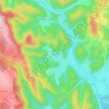 Mappa topografica Chadiot, altitudine, rilievo