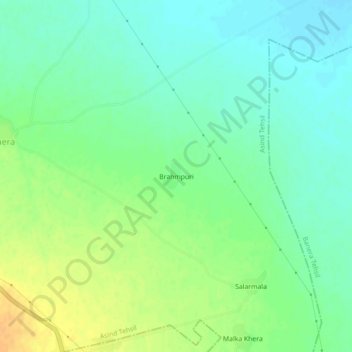 Mappa topografica Brahmpuri, altitudine, rilievo
