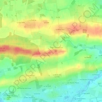 Mappa topografica Le Haut Carbouchet, altitudine, rilievo