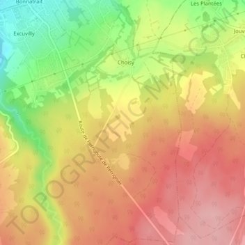 Mappa topografica Les Gantis, altitudine, rilievo