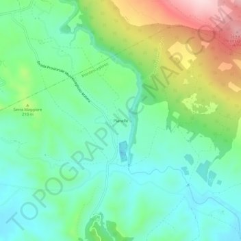 Mappa topografica Pianelle, altitudine, rilievo