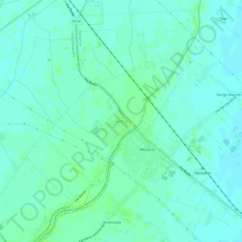 Mappa topografica Glorie, altitudine, rilievo