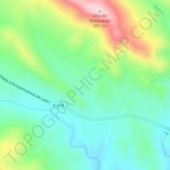 Mappa topografica Los Caldereros, altitudine, rilievo