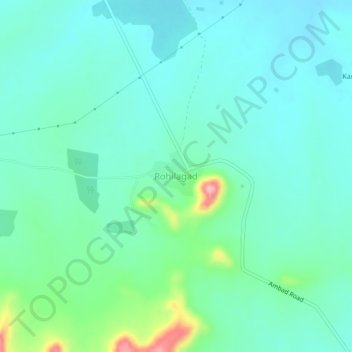 Mappa topografica Rohilagad, altitudine, rilievo
