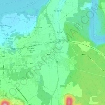Mappa topografica Kühnsdorf, altitudine, rilievo