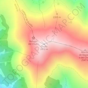 Mappa topografica Chullo, altitudine, rilievo