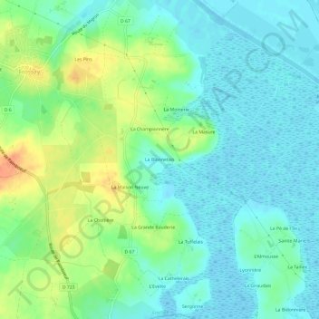 Mappa topografica La Blonnetais, altitudine, rilievo