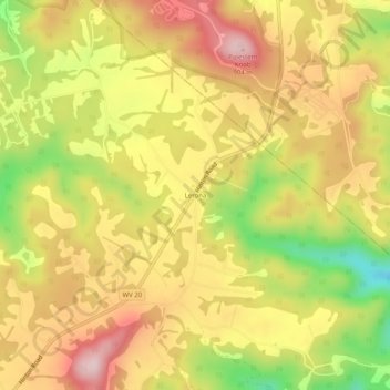 Mappa topografica Lerona, altitudine, rilievo