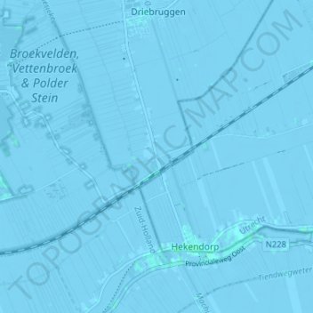 Mappa topografica Hogebrug, altitudine, rilievo