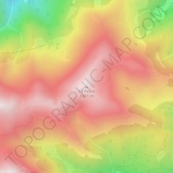 Mappa topografica La Peyre, altitudine, rilievo