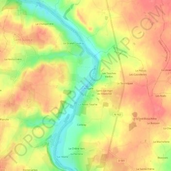Mappa topografica Neuville, altitudine, rilievo