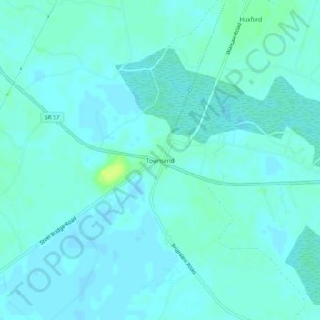 Mappa topografica Townsend, altitudine, rilievo