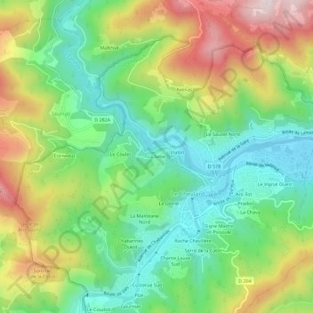 Mappa topografica La Selve, altitudine, rilievo