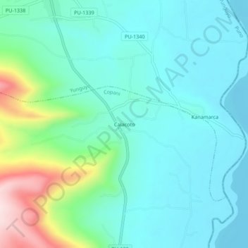 Mappa topografica Calacoto, altitudine, rilievo