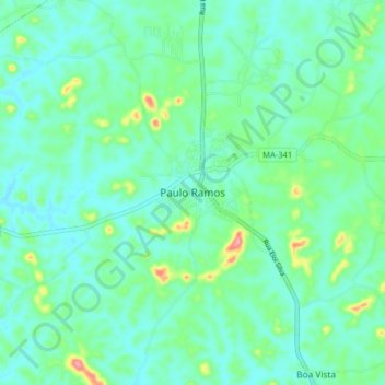Mappa topografica Paulo Ramos, altitudine, rilievo