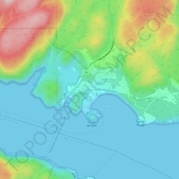 Mappa topografica Tadoussac, altitudine, rilievo