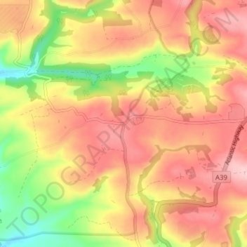 Mappa topografica Stibb, altitudine, rilievo