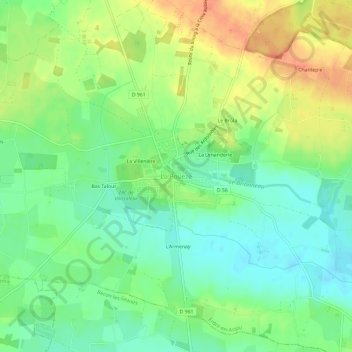 Mappa topografica La Pouëze, altitudine, rilievo