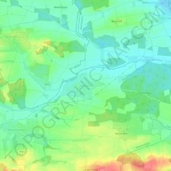Mappa topografica Vogach, altitudine, rilievo