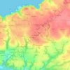 Mappa topografica Penn ar Menez, altitudine, rilievo
