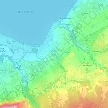 Mappa topografica Songy, altitudine, rilievo