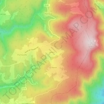 Mappa topografica Joubert, altitudine, rilievo