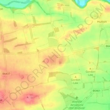 Mappa topografica Crossrig, altitudine, rilievo