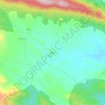 Mappa topografica Abena, altitudine, rilievo