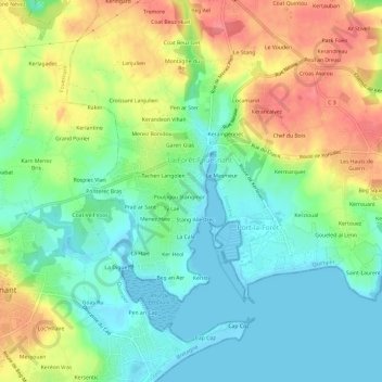 Mappa topografica Stang Kreis, altitudine, rilievo
