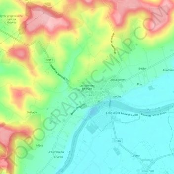 Mappa topografica Lotissement Bellevue, altitudine, rilievo