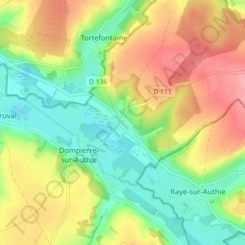 Mappa topografica Rapechy, altitudine, rilievo