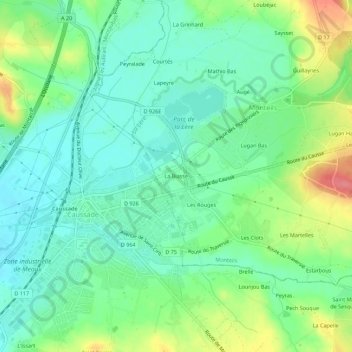 Mappa topografica La Biasse, altitudine, rilievo