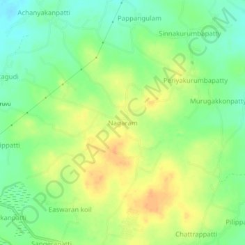 Mappa topografica Nagaram, altitudine, rilievo