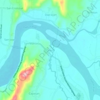 Mappa topografica Suyo, altitudine, rilievo