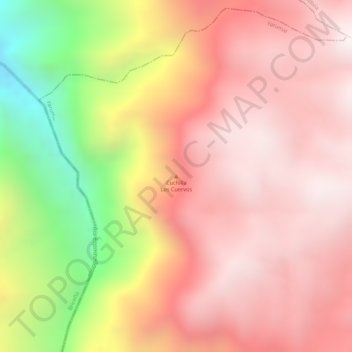 Mappa topografica Cuchilla Los Cuervos, altitudine, rilievo
