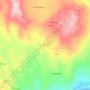 Mappa topografica San Isidro, altitudine, rilievo