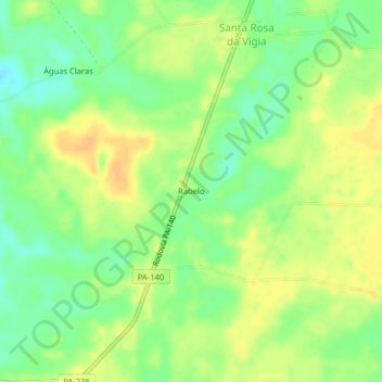 Mappa topografica Rabelo, altitudine, rilievo